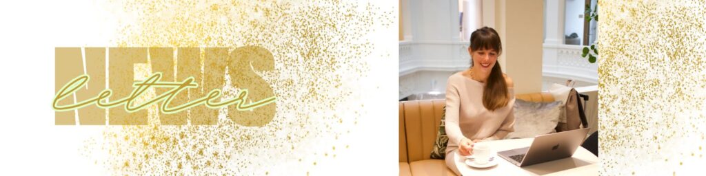 Newsletter Banner und ein Foto von Ines Mikisek